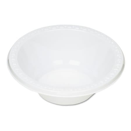 Tablemate Plastic Dinnerware, Bowl, 12 oz, White, PK125 12244WH